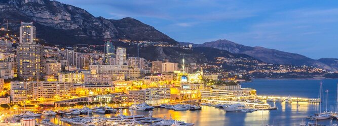 Trip Gutschein Reiseland Monaco - Genießen Sie die Fahrt Ihres Lebens am Steuer eines feurigen Lamborghini oder rassigen Ferrari. Starten Sie Ihre Spritztour in Monaco und lassen Sie das Fürstentum unter den vielen bewundernden Blicken der Passanten hinter sich. Cruisen Sie auf den wunderschönen Küstenstraßen der Côte d’Azur und den herrlichen Panoramastraßen über und um Monaco. Erleben Sie die unbeschreibliche Erotik dieses berauschenden Fahrgefühls, spüren Sie die Power & Kraft und das satte Brummen & Vibrieren der Motoren. Erkunden Sie als Pilot oder Co-Pilot in einem dieser legendären Supersportwagen einen Abschnitt der weltberühmten Formel-1-Rennstrecke in Monaco. Nehmen Sie als Erinnerung an diese Challenge ein persönliches Video oder Zertifikat mit nach Hause. Die beliebtesten Orte für Ferien in Monaco, locken mit besten Angebote für Hotels und Ferienunterkünfte mit Werbeaktionen, Rabatten, Sonderangebote für Monaco Urlaub buchen.